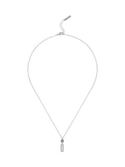 Karen Millen Silver Tone Crystal Baguette Pendant Necklace - Image 5 of 6
