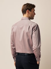 Damson Pink Regular Fit Single Cuff Textured Cotton Shirt - Image 2 of 7