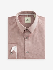 Damson Pink Regular Fit Single Cuff Textured Cotton Shirt - Image 6 of 7