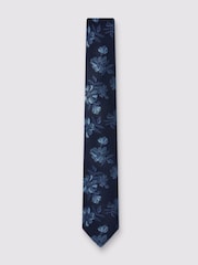 Ted Baker Tailoring Blue Magnolia Floral Silk Tie - Image 1 of 2