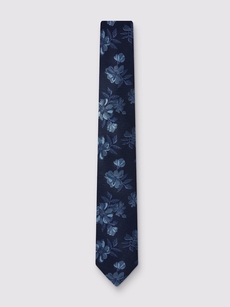 Ted Baker Tailoring Blue Magnolia Floral Silk Tie - Image 1 of 2 Ted Baker Tailoring Blue Magnolia Floral Silk Tie - Image 1 of 2