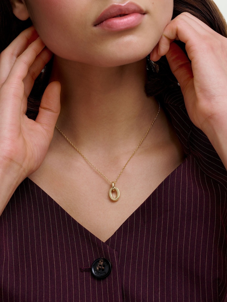 Karen Millen Gold Tone Chain Link Pendant Necklace - Image 1 of 5 Karen Millen Gold Tone Chain Link Pendant Necklace - Image 1 of 5