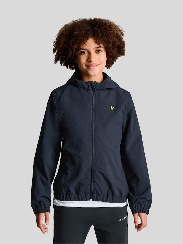 Lyle & Scott Blue Zip Through Hooded Jacket - Image 1 of 2 Lyle & Scott Blue Zip Through Hooded Jacket - Image 1 of 2