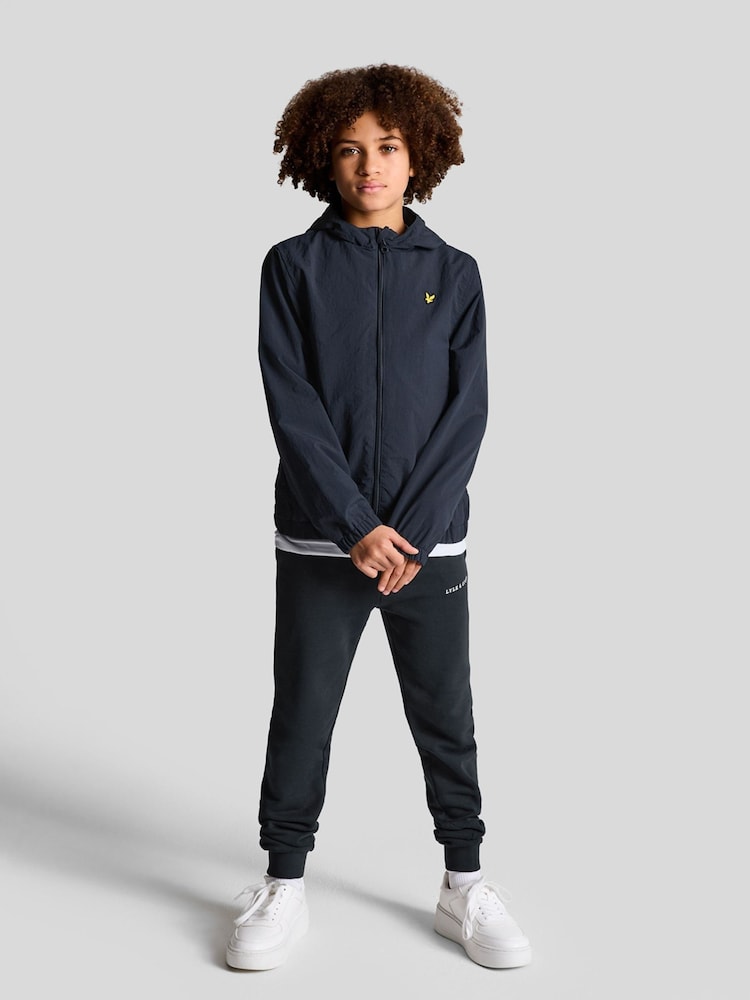 Lyle & Scott Blue Zip Through Hooded Jacket - Image 2 of 2 Lyle & Scott Blue Zip Through Hooded Jacket - Image 2 of 2