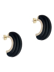 Karen Millen Black Tapered Hoop Earrings - Image 4 of 6
