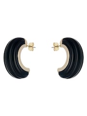 Karen Millen Black Tapered Hoop Earrings - Image 5 of 6