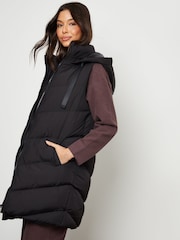 Threadbare Black Longline Padded Gilet - Image 3 of 5