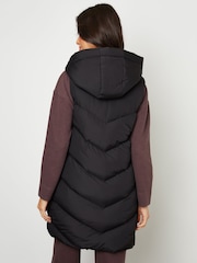 Threadbare Black Longline Padded Gilet - Image 4 of 5