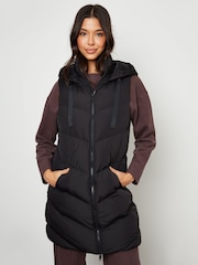 Threadbare Black Longline Padded Gilet - Image 5 of 5