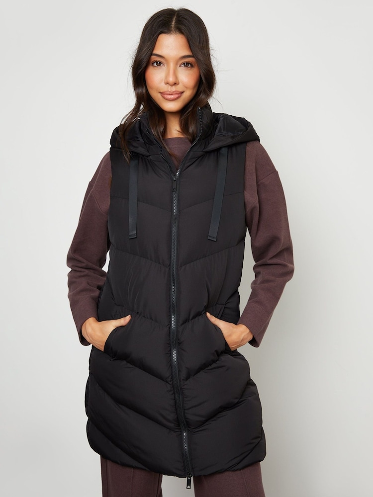 Threadbare Black Longline Padded Gilet - Image 5 of 5 Threadbare Black Longline Padded Gilet - Image 5 of 5