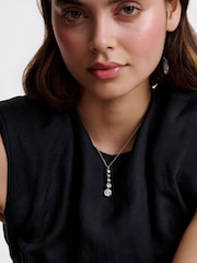 Karen Millen Silver Tone Crystal Flow Pendant - Image 1 of 6
