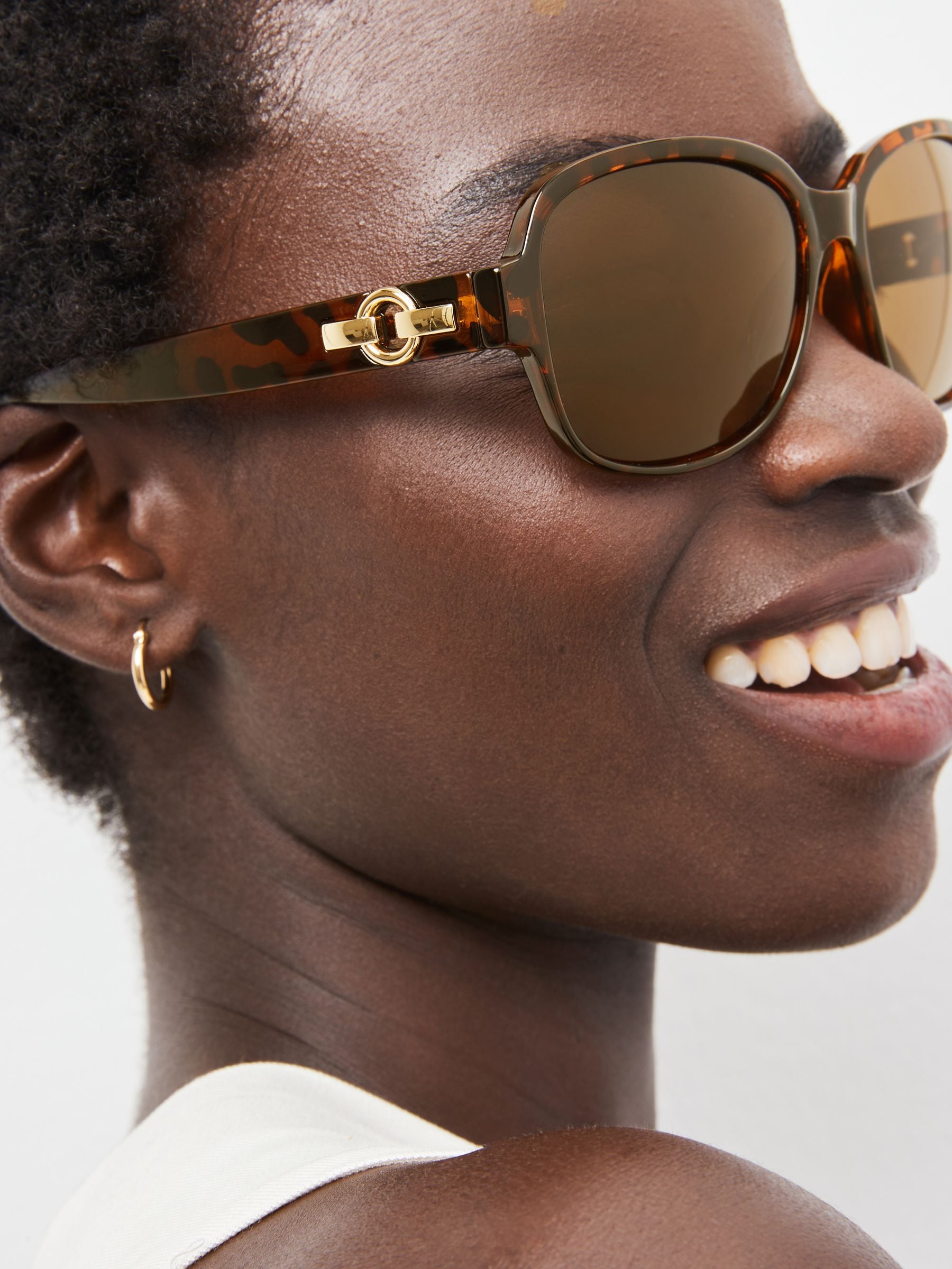 Buy Tortoiseshell Brown Polarised Small Square Sunglasses from the Next UK online shop