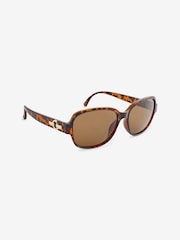 Tortoiseshell Brown Small Polarised Square Sunglasses - Image 3 of 5