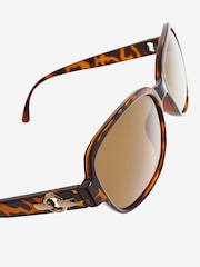 Tortoiseshell Brown Small Polarised Square Sunglasses - Image 5 of 5