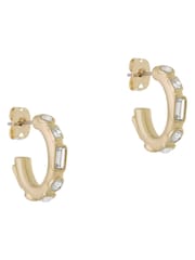 Karen Millen Gold Tone Crystal Hoop Earrings - Image 4 of 6