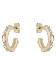 Karen Millen Gold Tone Crystal Hoop Earrings - Image 5 of 6