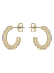 Karen Millen Gold Tone Crystal Hoop Earrings - Image 6 of 6