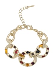 Karen Millen Gold Tone Crystal Chain Statement Bracelet - Image 3 of 5