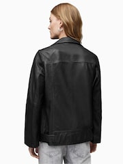 AllSaints Black Billie Biker Jacket - Image 2 of 9