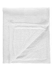 The Little Tailor White 100% Cotton Plush Knitted Blanket - Image 2 of 3