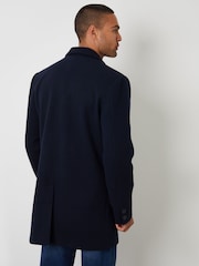 Threadbare Blue Faux Wool Overcoat - Image 2 of 5