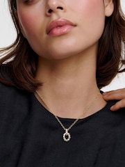 Karen Millen Gold Tone Crystal Chain Link Pendant Necklace - Image 1 of 5