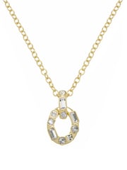 Karen Millen Gold Tone Crystal Chain Link Pendant Necklace - Image 3 of 5