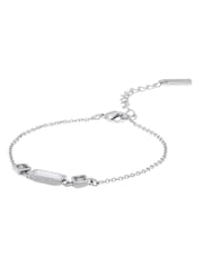 Karen Millen Silver Tone Crystal Baguette Bracelet - Image 5 of 6