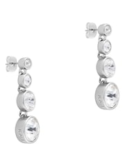 Karen Millen Silver Tone Crystal Flow Drop Earrings - Image 4 of 6