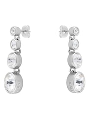 Karen Millen Silver Tone Crystal Flow Drop Earrings - Image 5 of 6