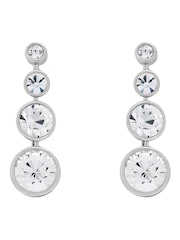 Karen Millen Silver Tone Crystal Flow Drop Earrings - Image 6 of 6