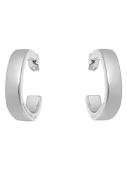 Karen Millen Silver Tone Logo Hoop Earrings - Image 5 of 6