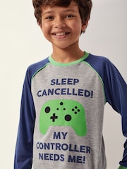 Harry Bear Grey/Blue Gaming Long Sleeved Pyjama Set - Image 2 of 5