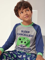 Harry Bear Grey/Blue Gaming Long Sleeved Pyjama Set - Image 3 of 5