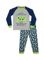 Harry Bear Grey/Blue Gaming Long Sleeved Pyjama Set - Image 4 of 5