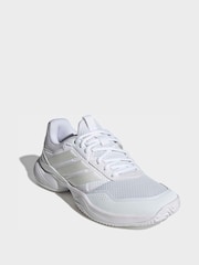 adidas White GameCourt 3 Tennis Trainers - Image 5 of 10