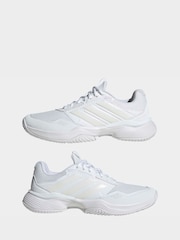 adidas White GameCourt 3 Tennis Trainers - Image 8 of 10