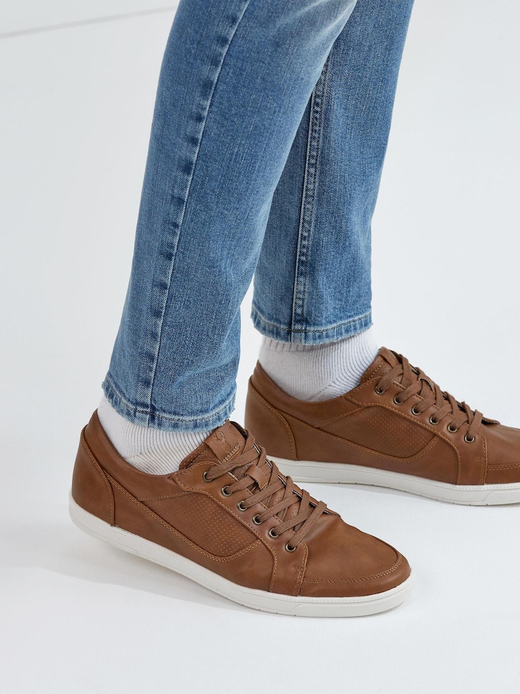 Tan Brown Regular Fit Smart Casual Trainers - Image 5 of 5