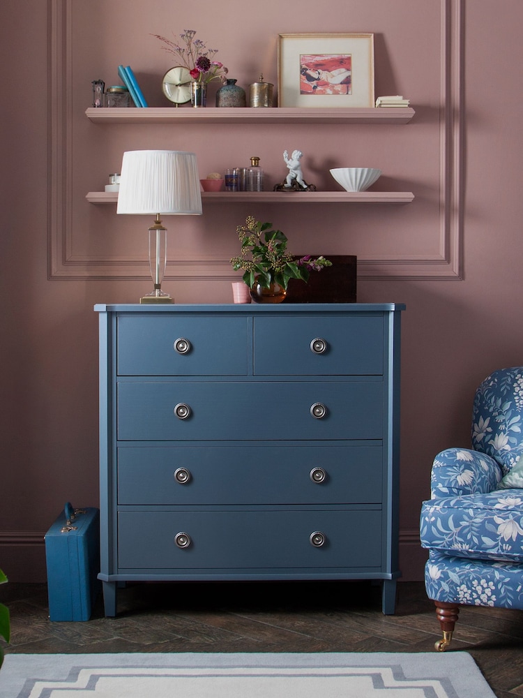Laura Ashley Dusky Seaspray Henshaw Two+Three Drawers Chest - Image 2 of 7