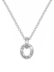 Karen Millen Silver Tone Crystal Chain Link Pendant Necklace - Image 1 of 5