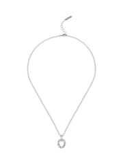 Karen Millen Silver Tone Crystal Chain Link Pendant Necklace - Image 2 of 5