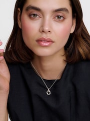 Karen Millen Silver Tone Crystal Chain Link Pendant Necklace - Image 4 of 5