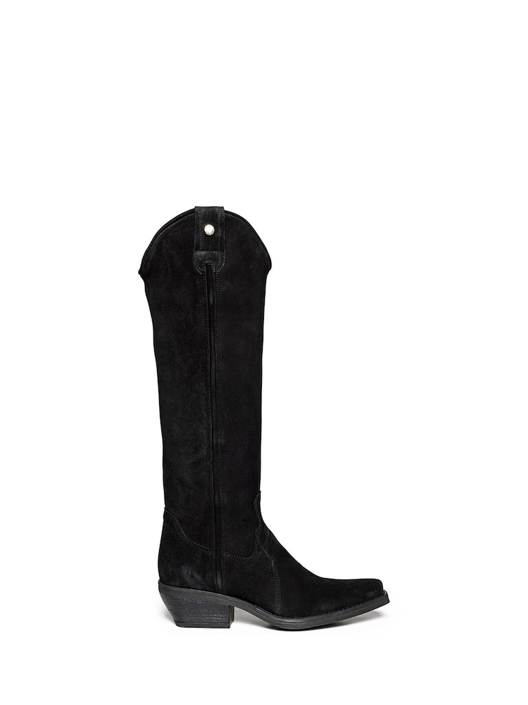 Steve Madden Welsy Boot Black Suede - Image 1 of 4