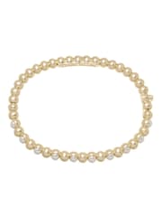Karen Millen Gold Tone Logo Pearl Hinged Bangle - Image 6 of 6