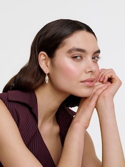 Karen Millen Gold Tone Crystal Pebble Drop Earrings - Image 3 of 6