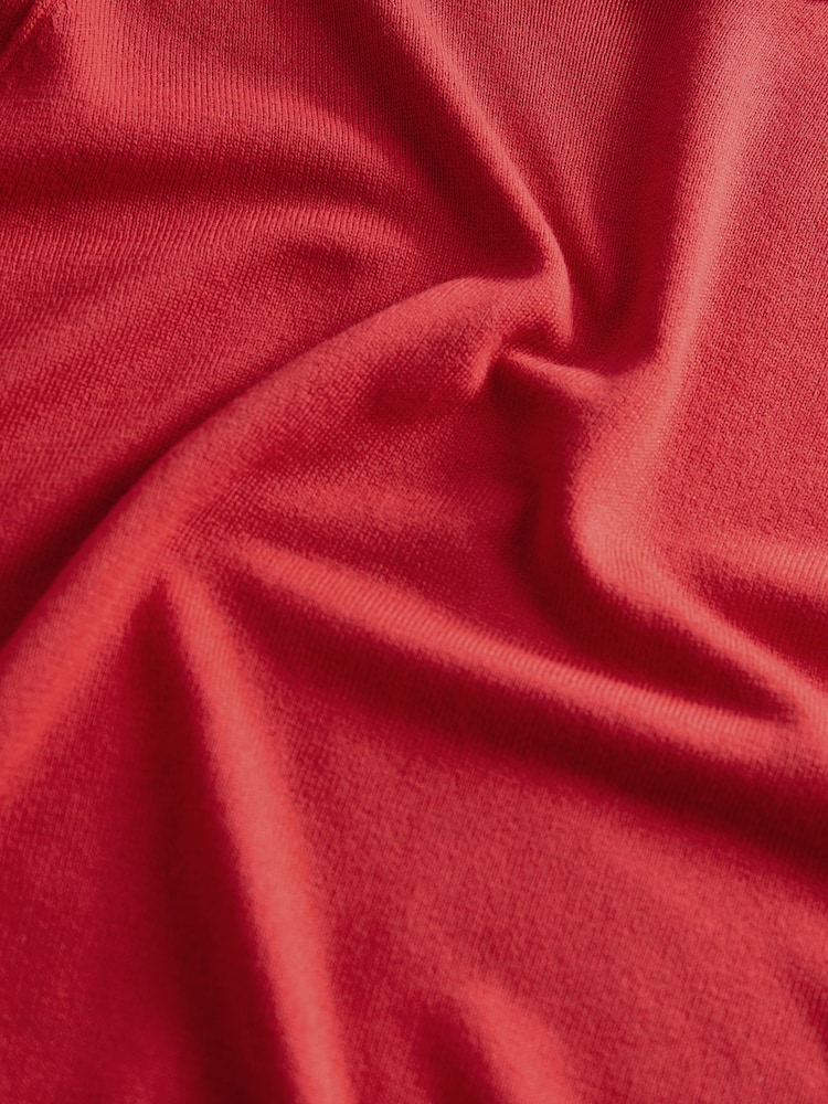 Red Crew Neck Short Sleeve Knitted Top - Image 6 of 6