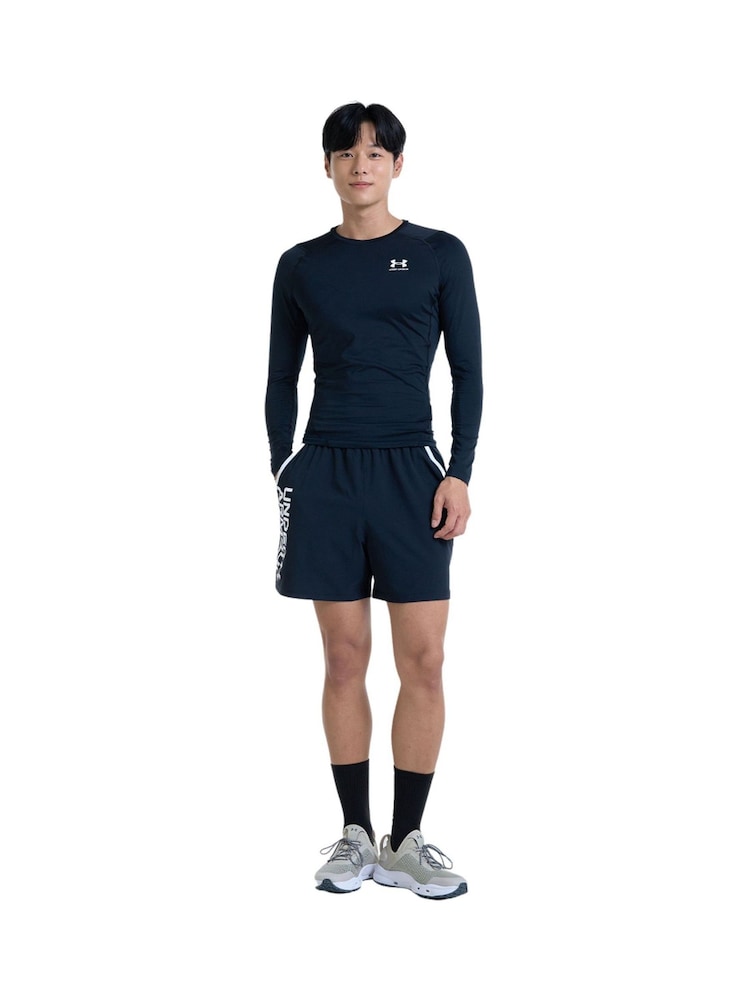 Under Armour Black HeatGear Fitted Long Sleeve Base Layer T-Shirt - Image 1 of 8