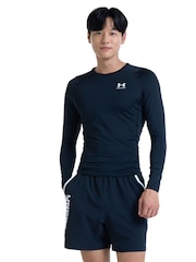 Under Armour Black HeatGear Fitted Long Sleeve Base Layer T-Shirt - Image 2 of 8