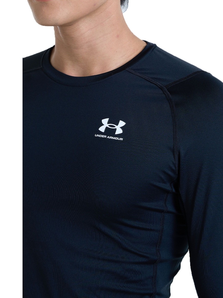 Zwart - Under Armour HeatGear aansluitend T-shirt met lange mouwen voor onderkleding - Image 3 of 8