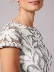 Phase Eight Blue Isobel Tapework Dress - Image 5 of 6